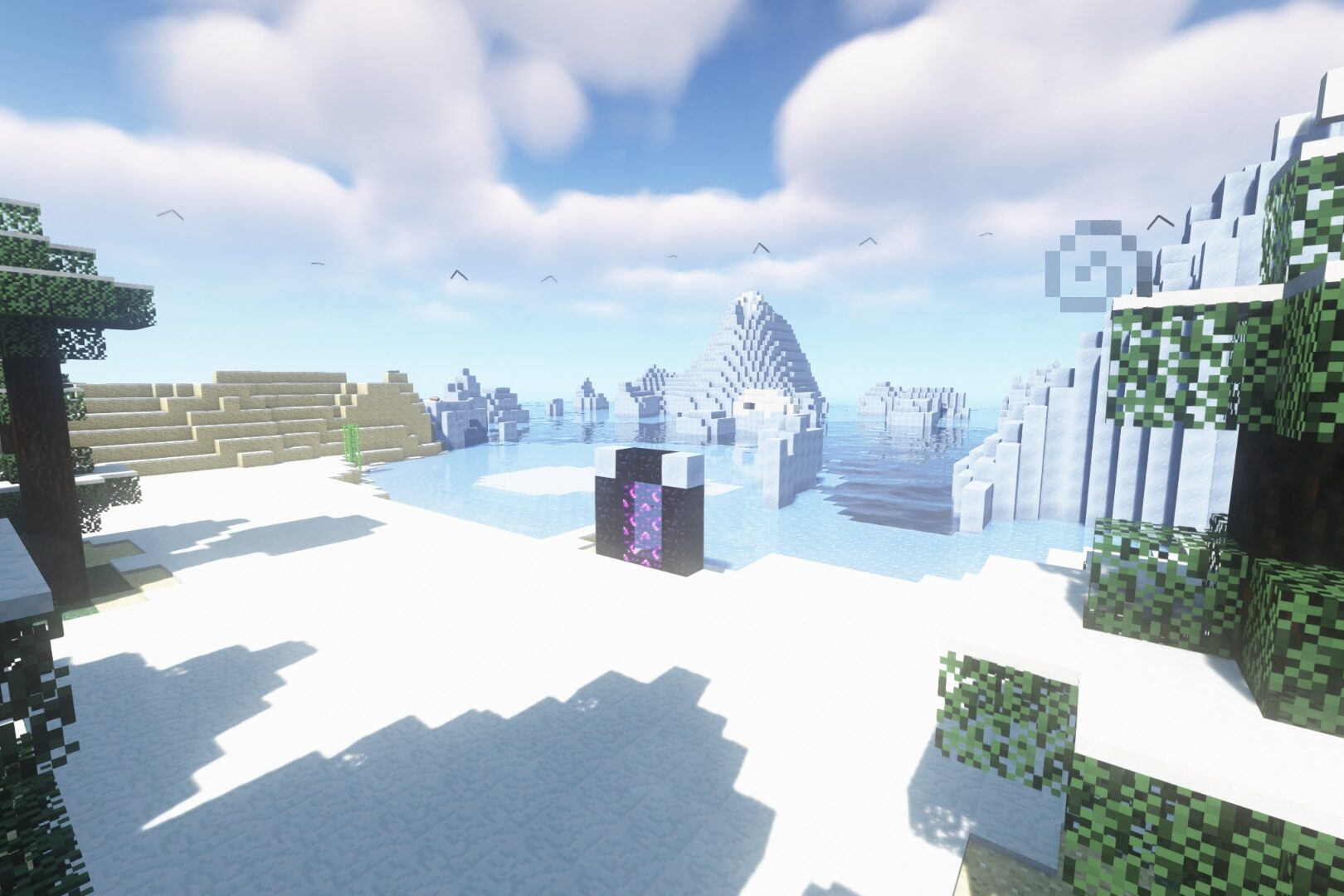 Survival Blocks Ice Biome Nether Portal