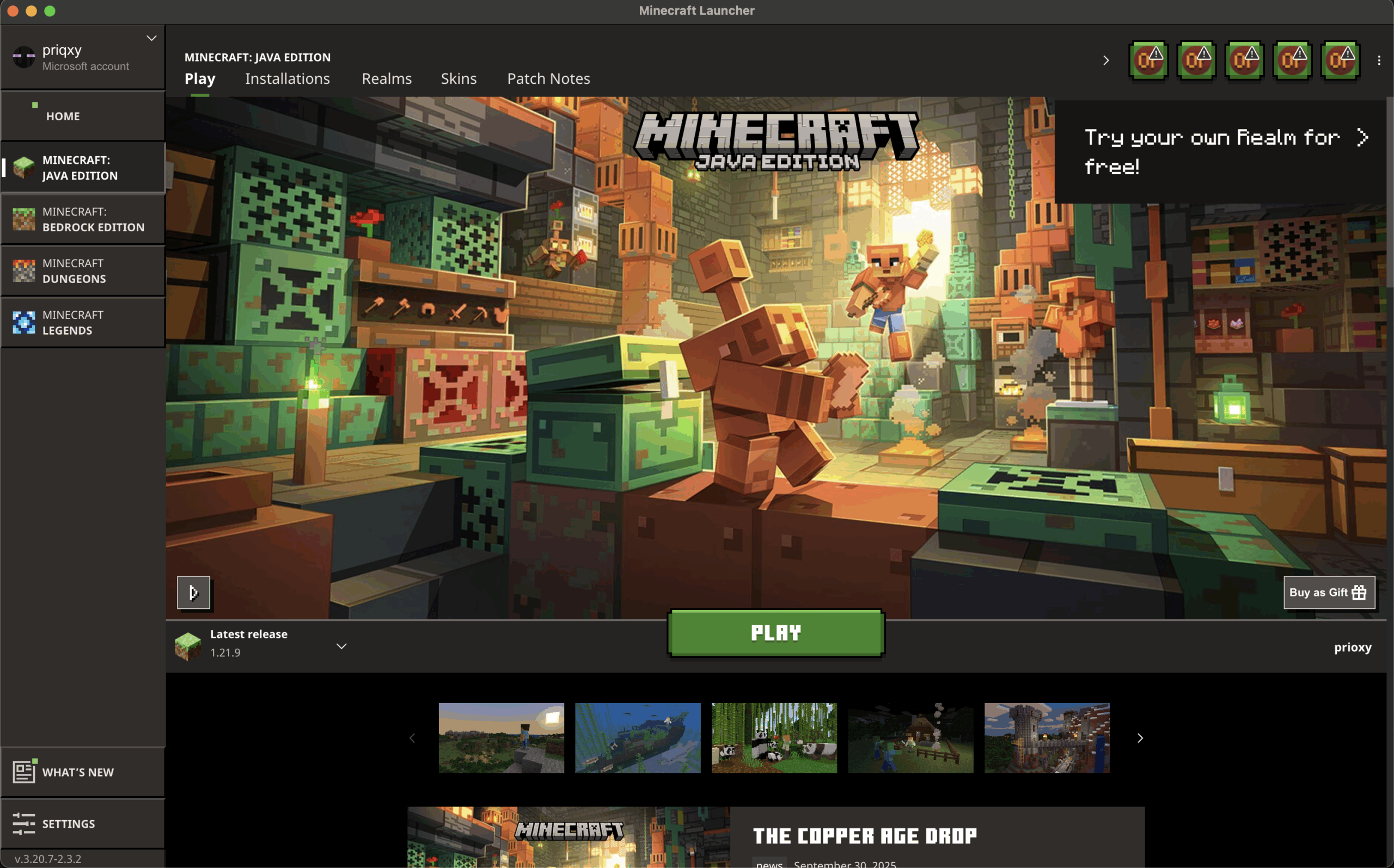 Survival Blocks Community Minecraft Dungeons vibrant game menu showcasing pixelated characters in a dynamic 3D environment ready for an exciting gameplay session